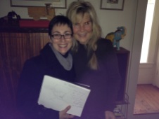 Me and Kathryn Brown with her sketch for my son